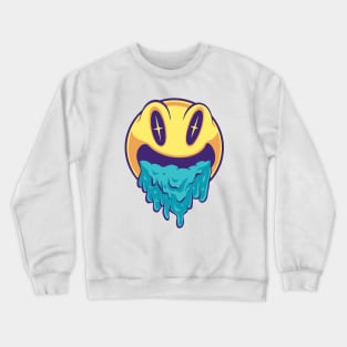 Vomiting Emoticons Smile Mode Crewneck Sweatshirt